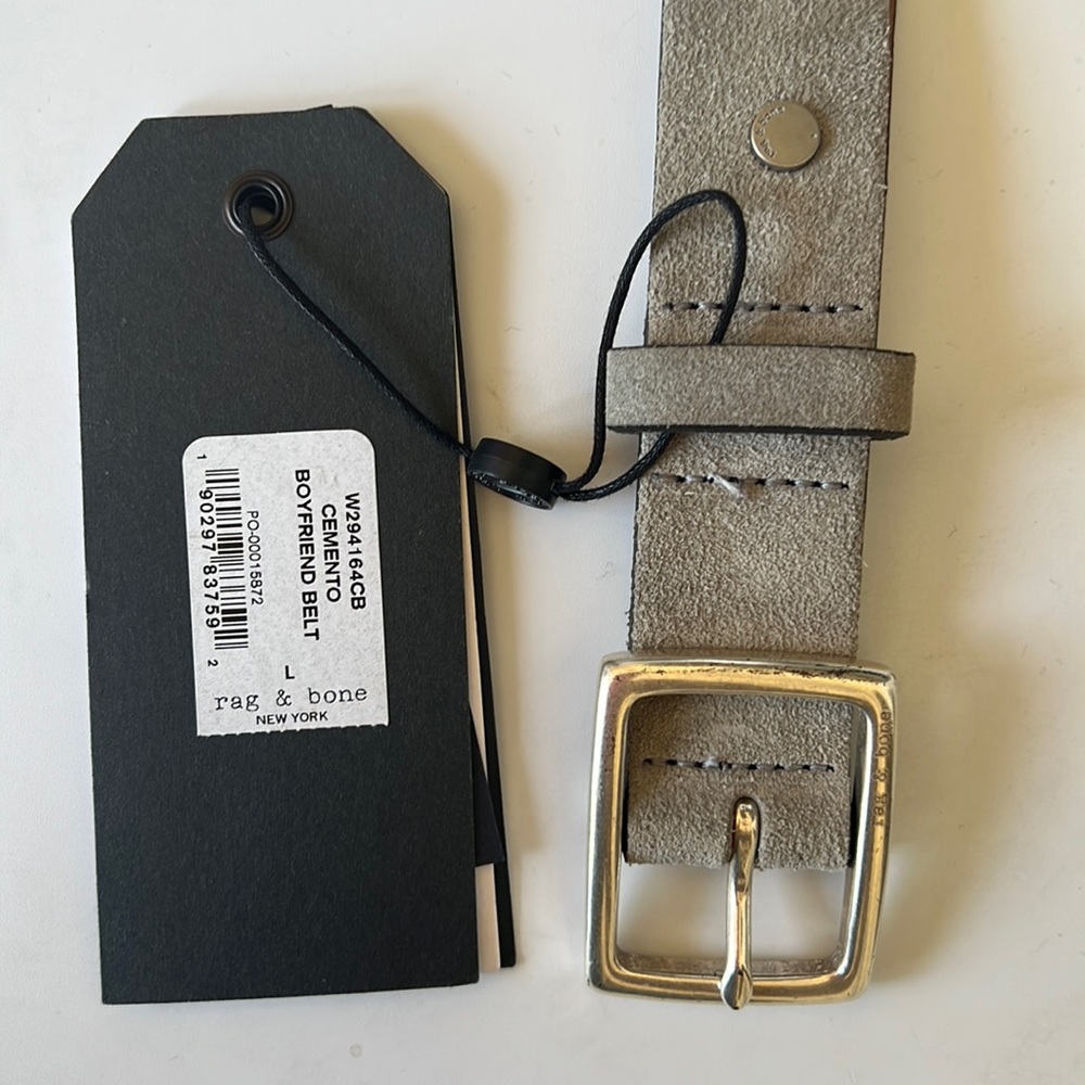 Rag and bone boyfriend belt in grey suede